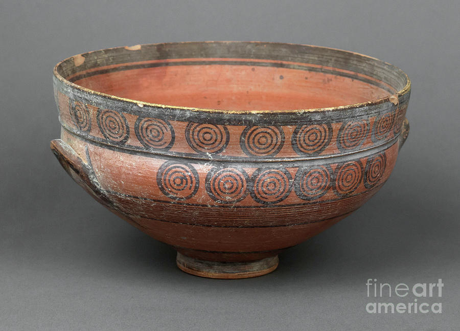 Cypriot Terracotta Bowl Ceramic Art by Granger