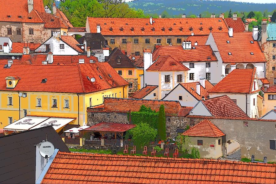 Czech Republic Rooftops Digital Art by Susan Allen