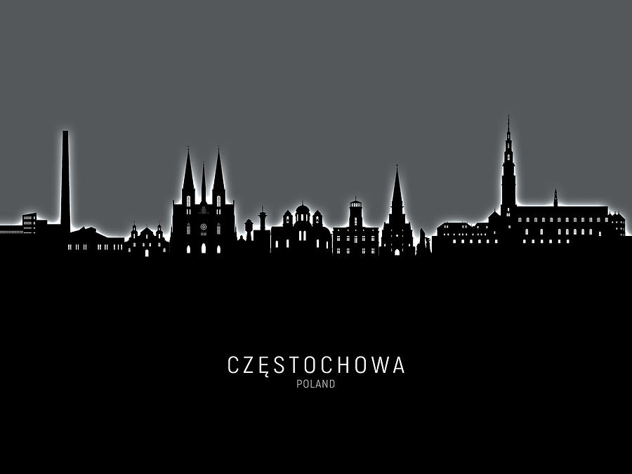 Czestochowa Poland Skyline #12 Digital Art by Michael Tompsett
