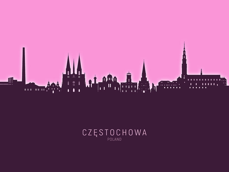 Czestochowa Poland Skyline #16 Digital Art by Michael Tompsett