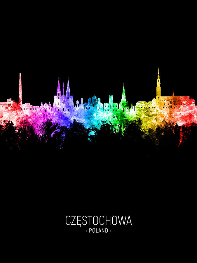 Czestochowa Poland Skyline #26 Digital Art by Michael Tompsett
