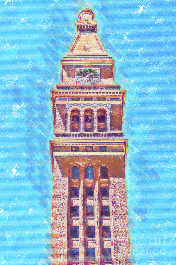 D and F Tower In Pastel Chalk Digital Art by Kirt Tisdale