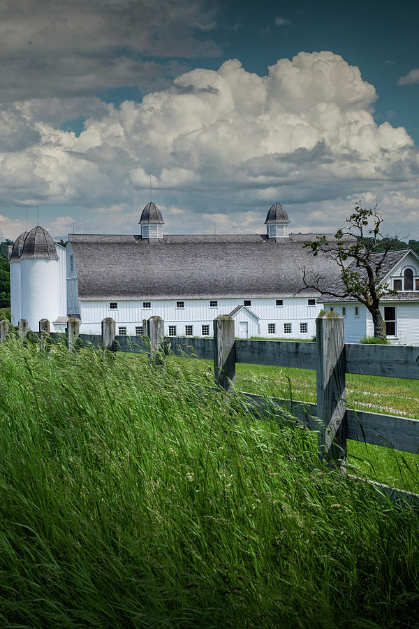 D. H. Day Barn with Wooden Fence Photograph by Randall Nyhof - Pixels