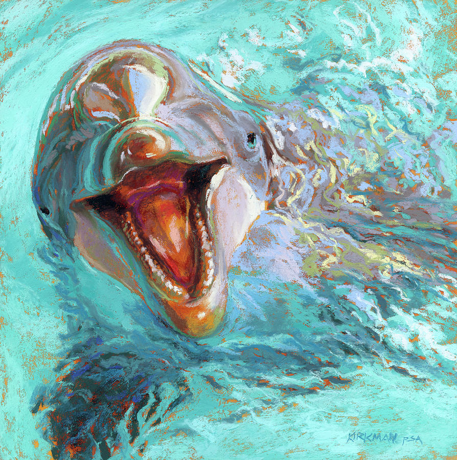 Animal Pastel - D is for Dolphin by Rita Kirkman