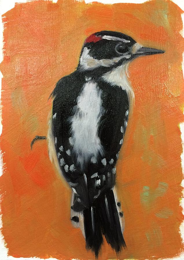 D is for Downy Woodpecker Painting by Kara Krieger-McGhee - Fine Art ...