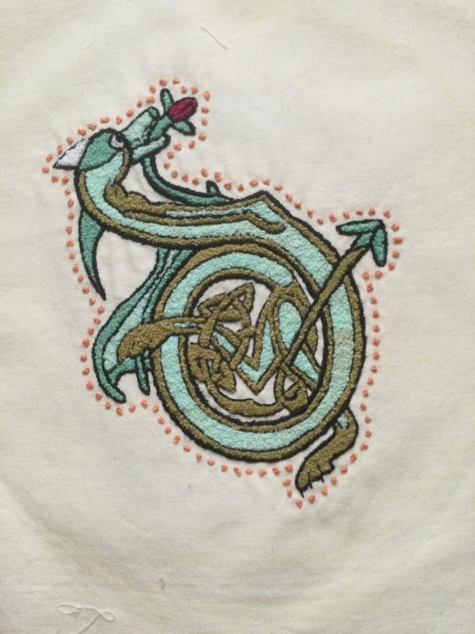 D is for Dragon Tapestry - Textile by Donna Huntriss