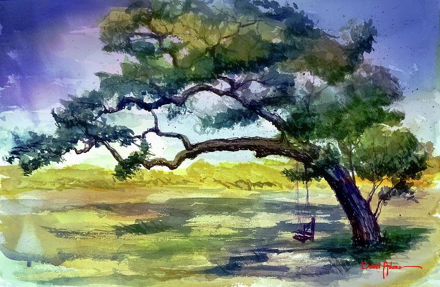  DA187 Tree Swing painting by Daniel Adams Painting by Daniel Adams