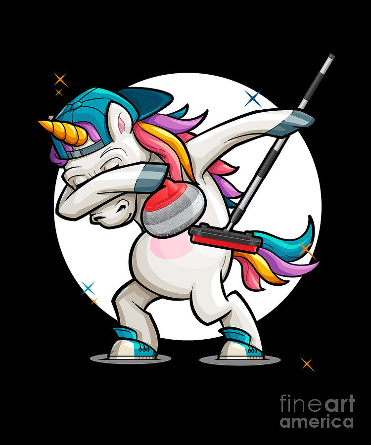 Download Dab Curling Unicorn Curling Ice Sports Gift Digital Art by ...