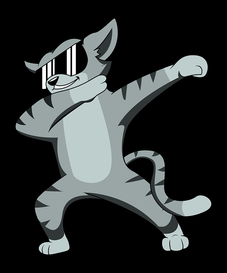 Dabbing dance cat Digital Art by BeMi Store - Pixels