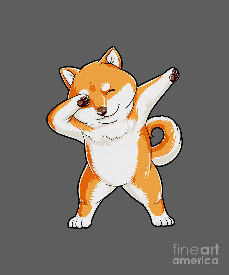 Dabbing Doge Shiba Inu T shirt Funny Meme Dog Tapestry - Textile by ...