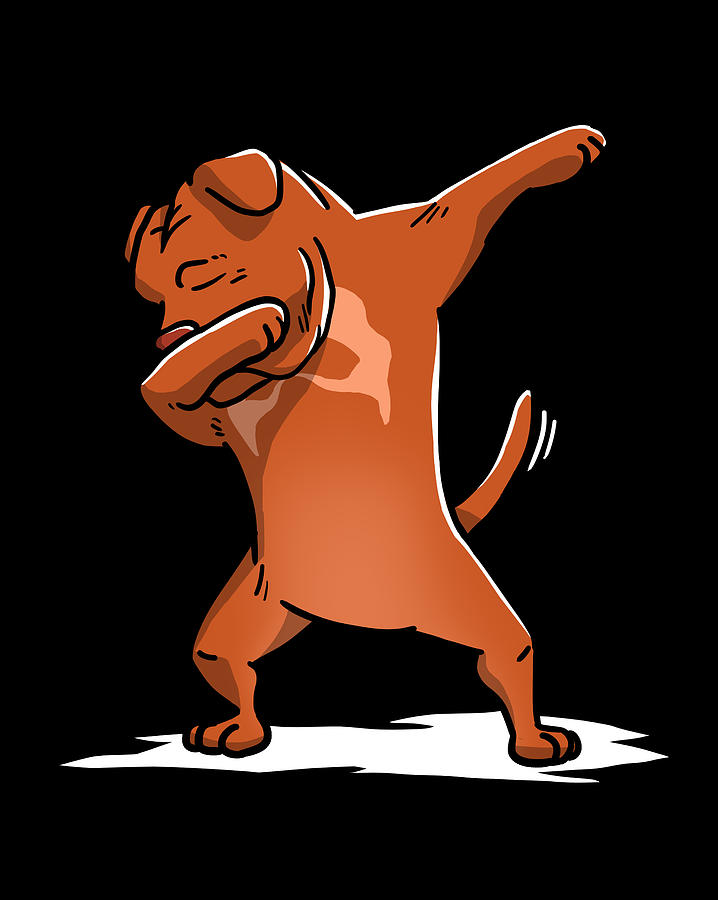 Dabbing Dogue De Bordeaux Dab Dance Digital Art by Jeff Chen - Fine Art ...