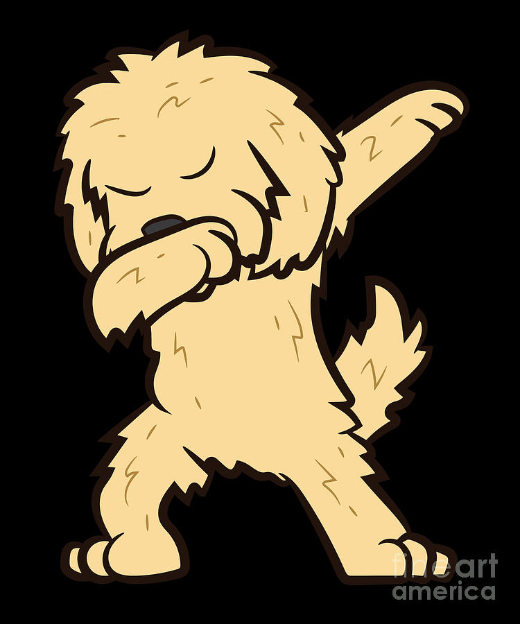 Dabbing Doodle Dog Pet Goldendoodle Digital Art by EQ Designs - Fine ...