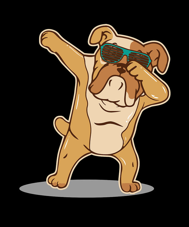 Dabbing English Bulldog Digital Art by Maximus Designs - Pixels