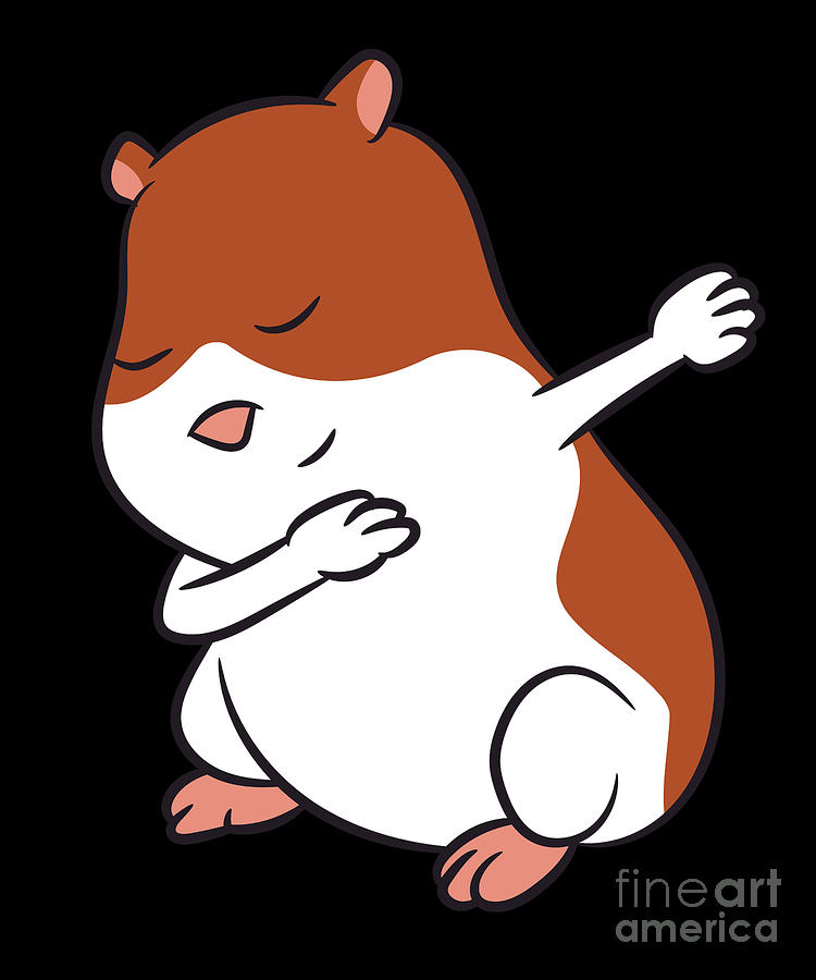 Dabbing Hamster Cute Hamster Dancing Hamsters Digital Art by EQ Designs ...