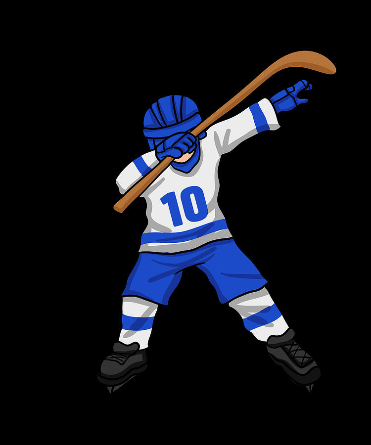 Hockey Mixed Media - Dabbing Hockey Player Number 10 Ice Hockey Sports Team Hockeyist Athlete by Geiersein Ritis