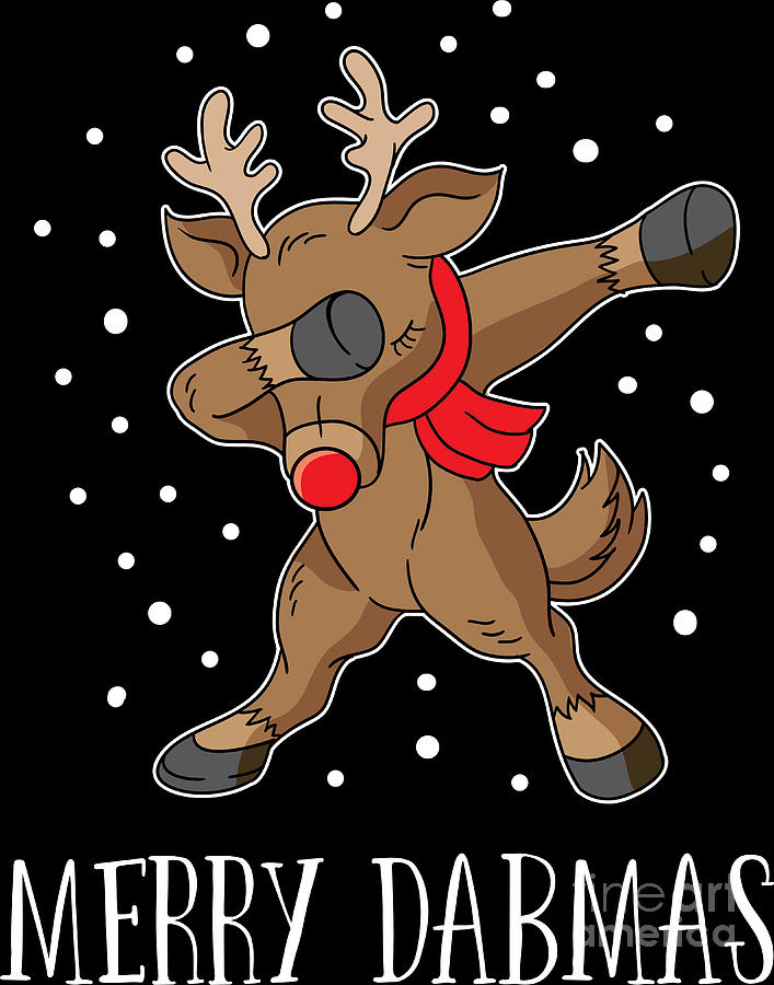 Dabbing Reindeer Dab Merry Dabmas Christmas Xmas T Digital Art By Haselshirt Fine Art America 