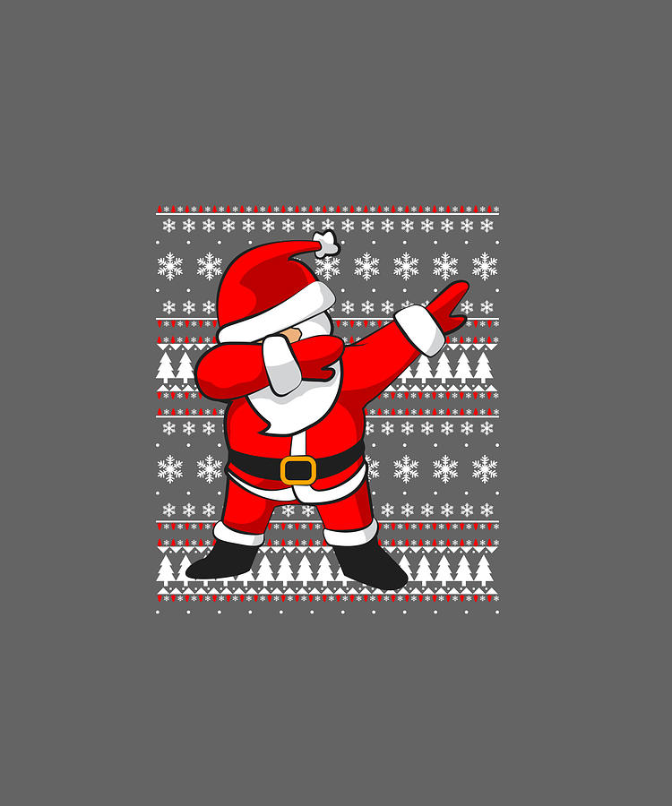 Dabbing Santa Claus Ugly Sweater Tshirt Long Sleeve Shirt Digital