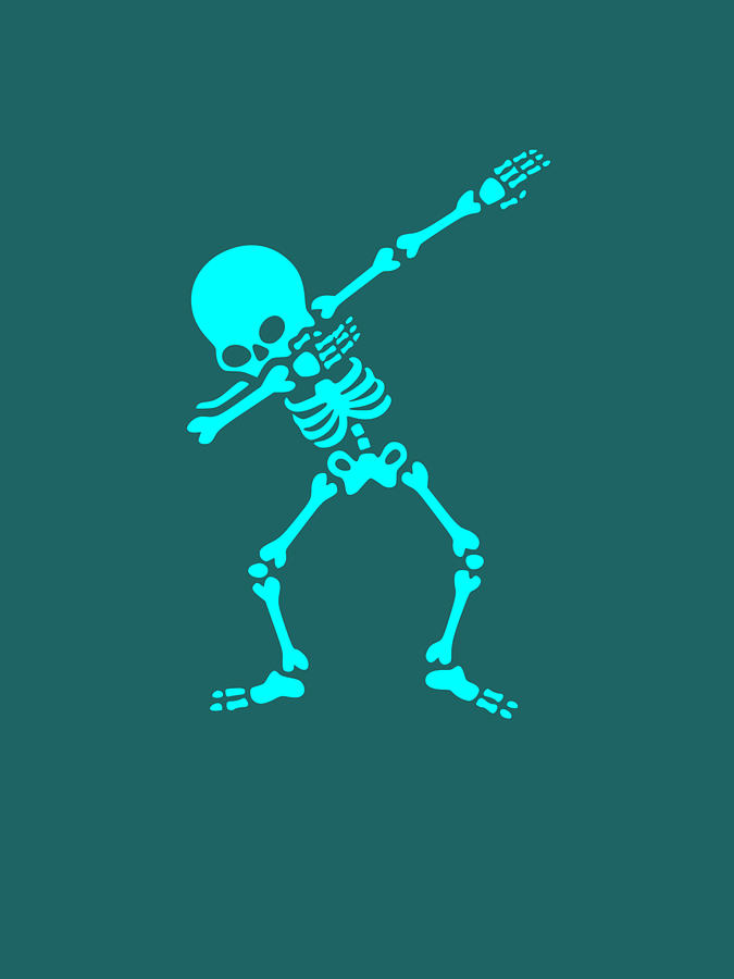 Dabbing Skeleton Dab Blue Digital Art by Elliot Rees - Pixels