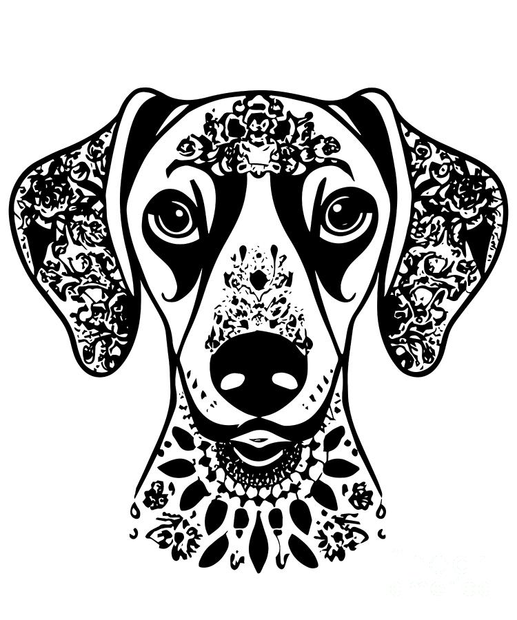 Dachshund Henna Art Digital Art by Flippin Sweet Gear