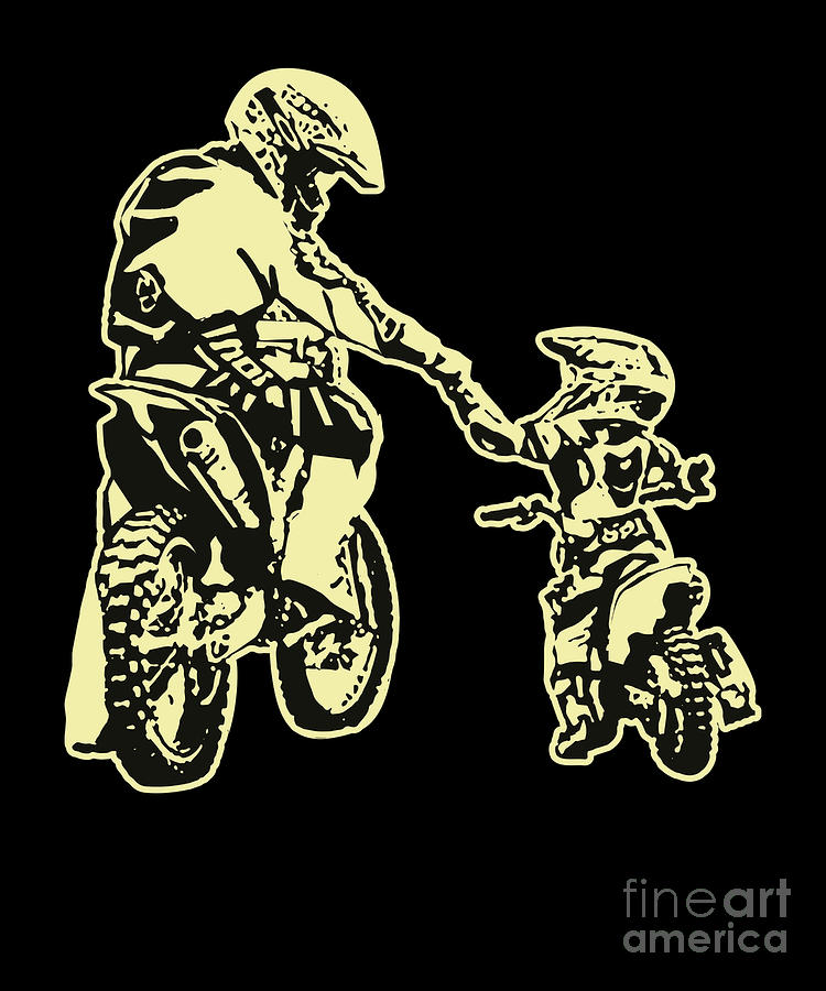 Download Dad Daddy Motorcycle Fathers Day Motocross Gift Vintage Father And Son Digital Art By Thomas Larch
