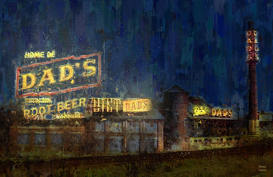 Dads Root Beer - Chicago 1960s Painting by Glenn Galen