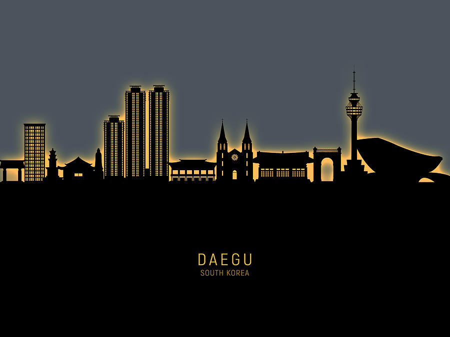 Daegu Skyline South Korea #58 Digital Art by Michael Tompsett