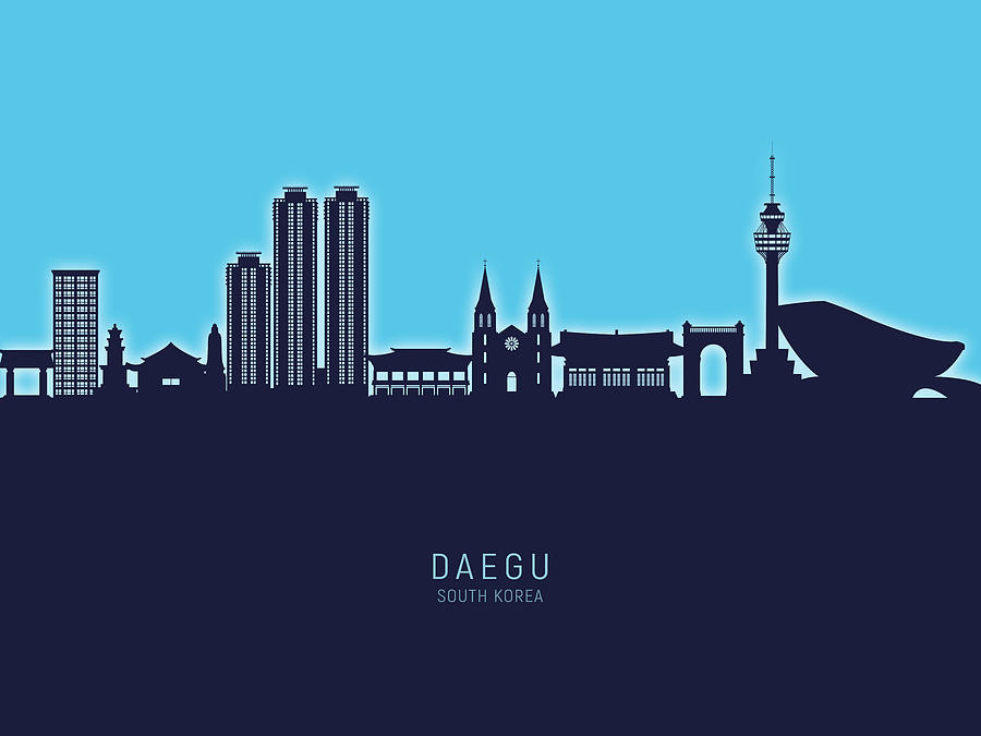 Daegu Skyline South Korea #61 Digital Art by Michael Tompsett