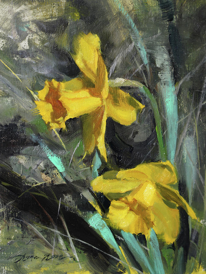 Spring Painting - Daffodil, Daffodil by Anna Rose Bain