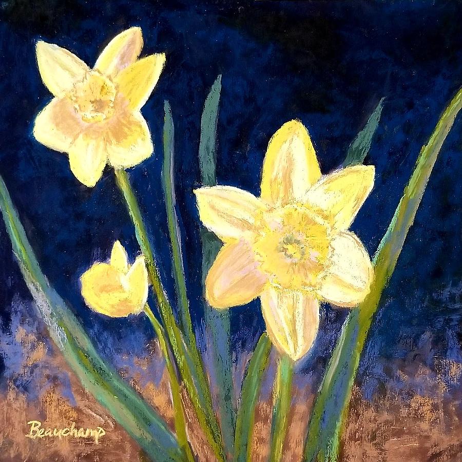 Daffodil Drama Queens Pastel by Nancy Beauchamp - Fine Art America