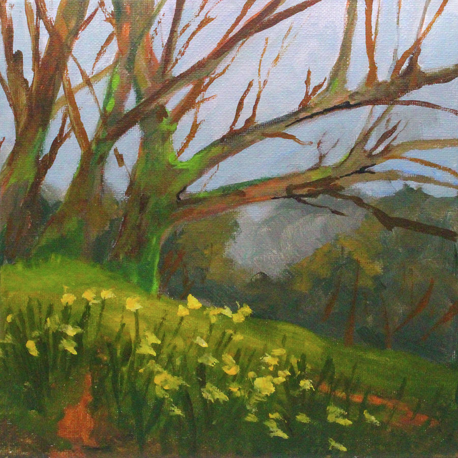 Daffodil Morning Painting by Nancy Merkle
