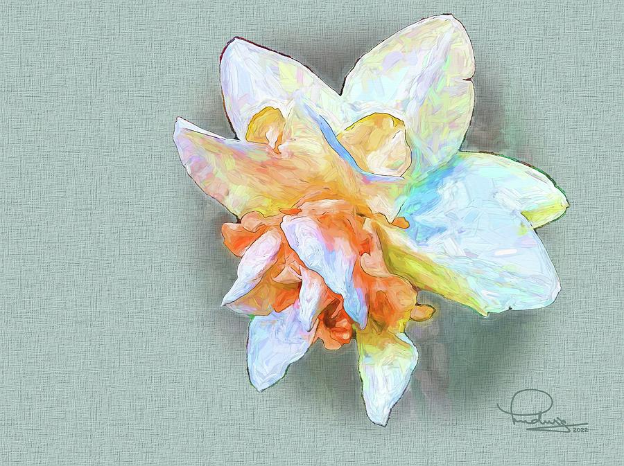 Daffodil on Canvas Digital Art by Ludwig Keck