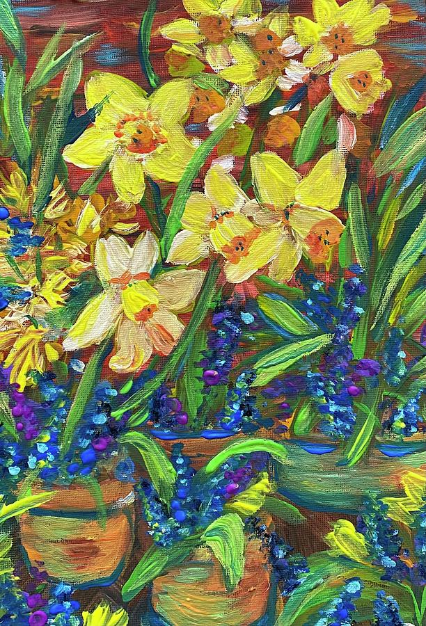 Daffodils and Muscari Painting by Ashley Munro Scott - Fine Art America