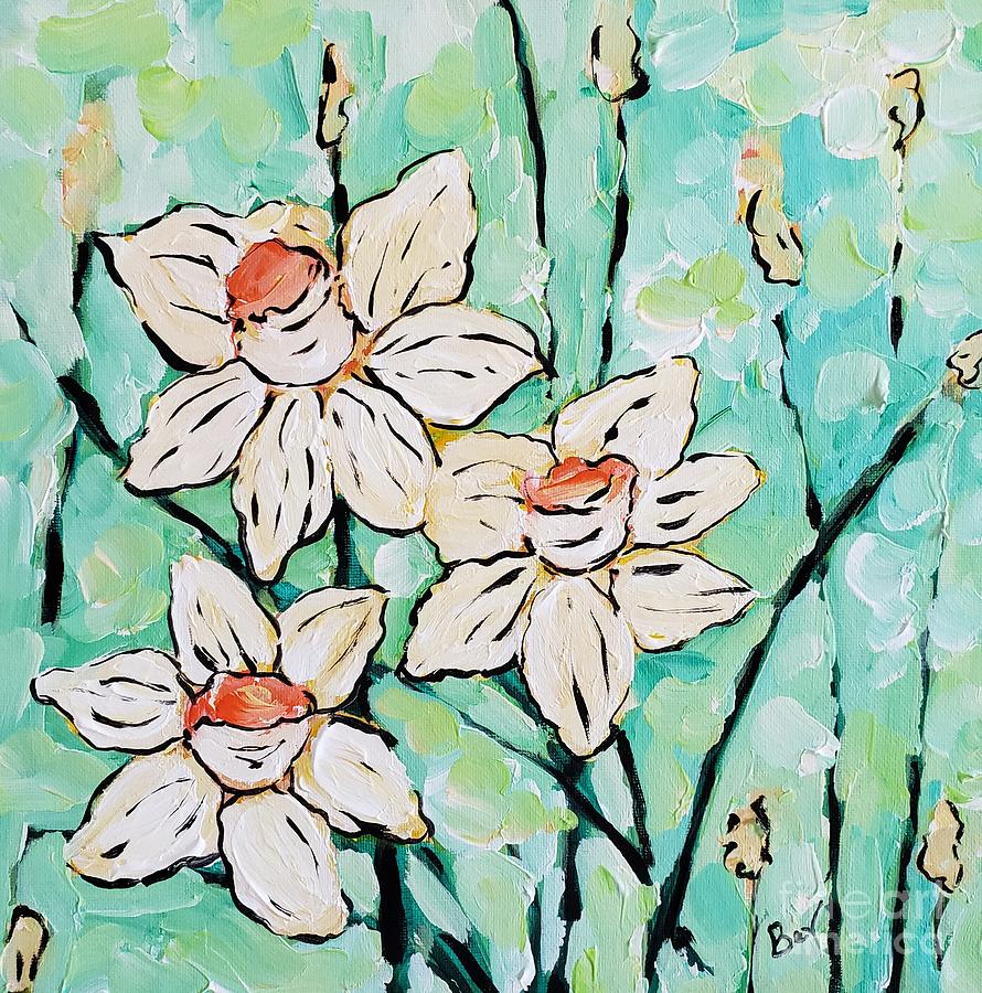 Flower Painting - Daffodils by Beverly Livingstone