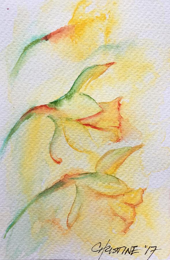 Daffodils Painting by Christine Marie Rose