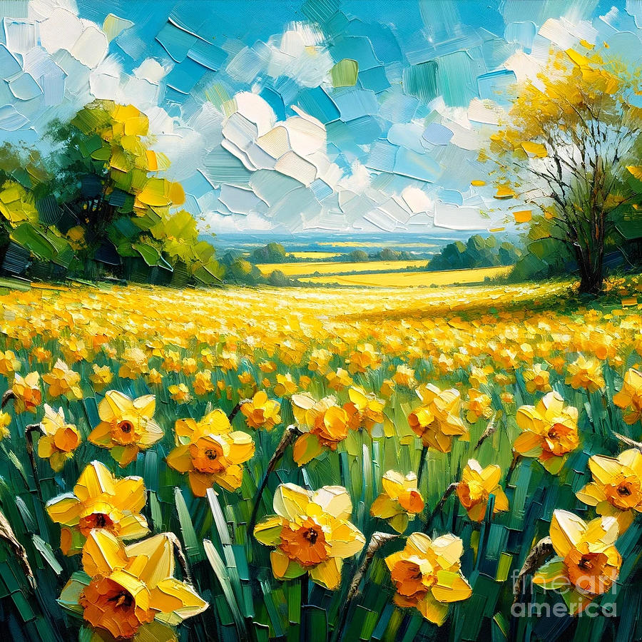 Daffodils  Mixed Media by Holly Picano