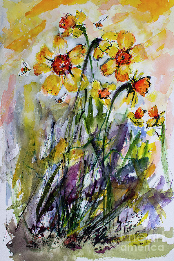 Daffodils Hope Spring Renewal Painting by Ginette Callaway