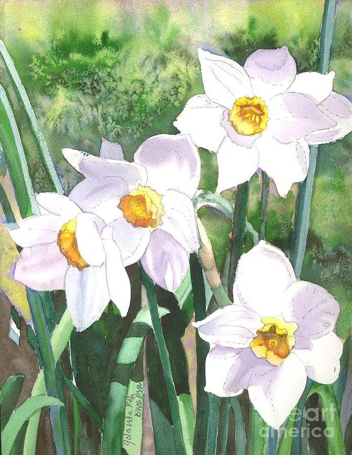 Daffodils in April Painting by Yolanda Koh