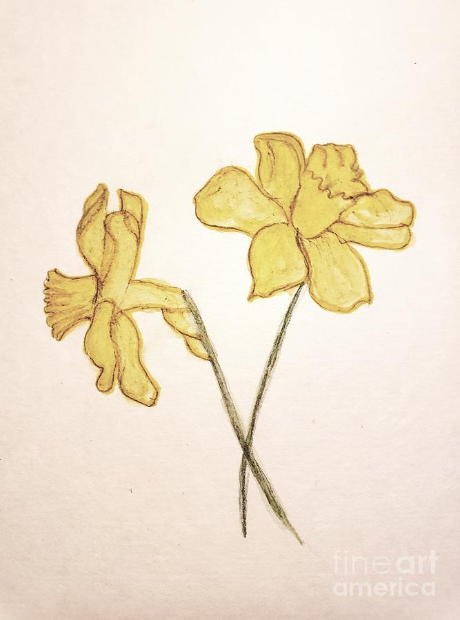 Daffodils in the Morning  Painting by Margaret Welsh Willowsilk