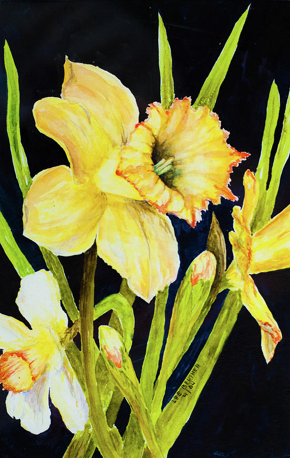 Daffodils Painting by Lee Beuther