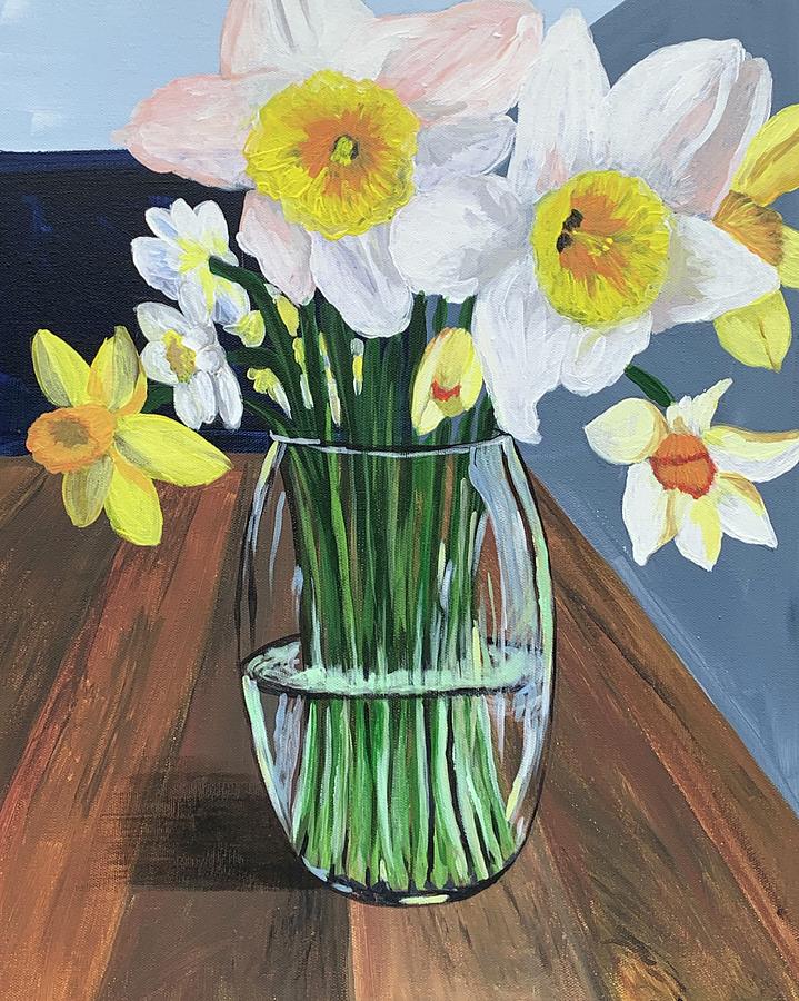 Farmhouse Wall Decor Painting - Daffodils by Natalia Ciriaco