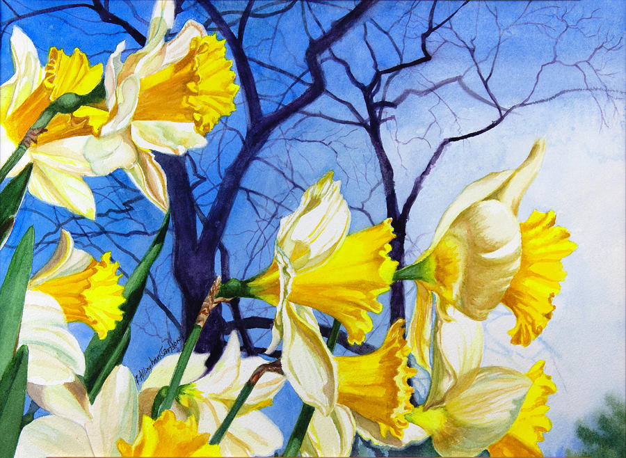 Flower Painting - Daffodils of Spring by Patricia Allingham Carlson