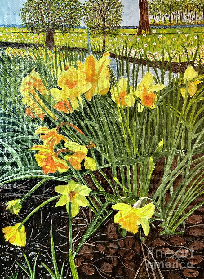 Daffodils  Painting by William Bowers