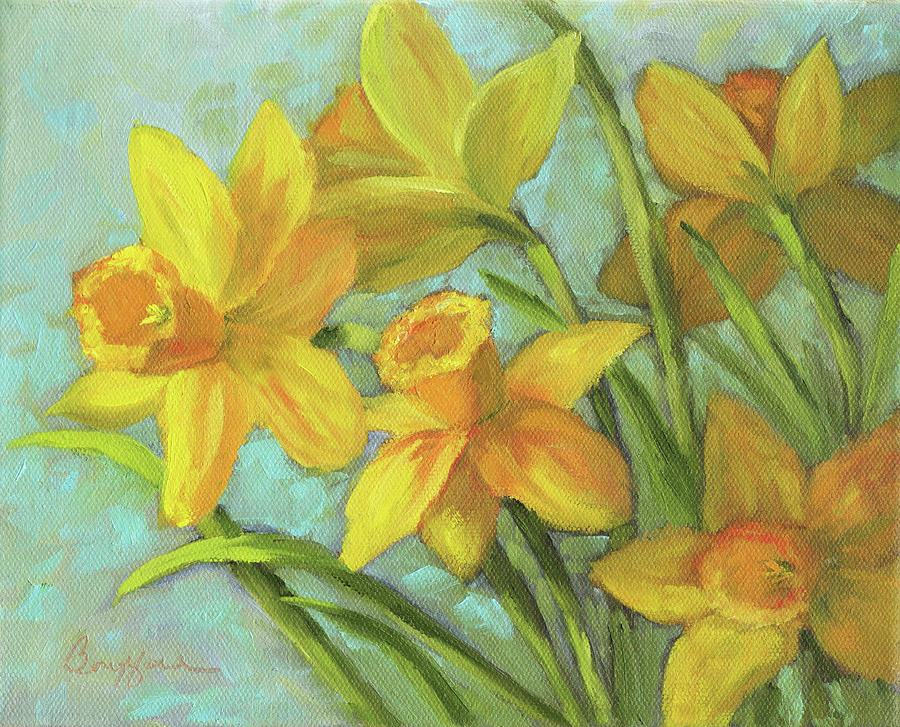 Daffs for Spring Painting by Vikki Bouffard