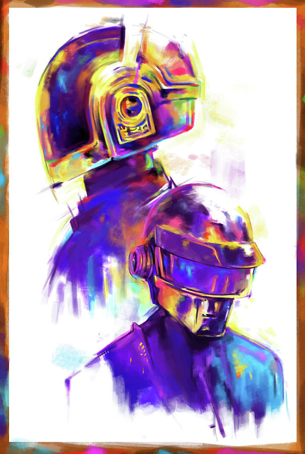 Daft Punk Digital Art by Eber Riera - Pixels