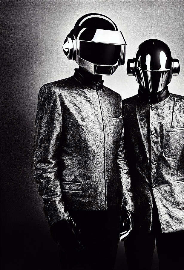 daft  punk  photographed  by  Sebastiao  Salgado  with  a  Leica  44667668  2bf5  461e  4222  a2d6df Painting by MotionAge Designs