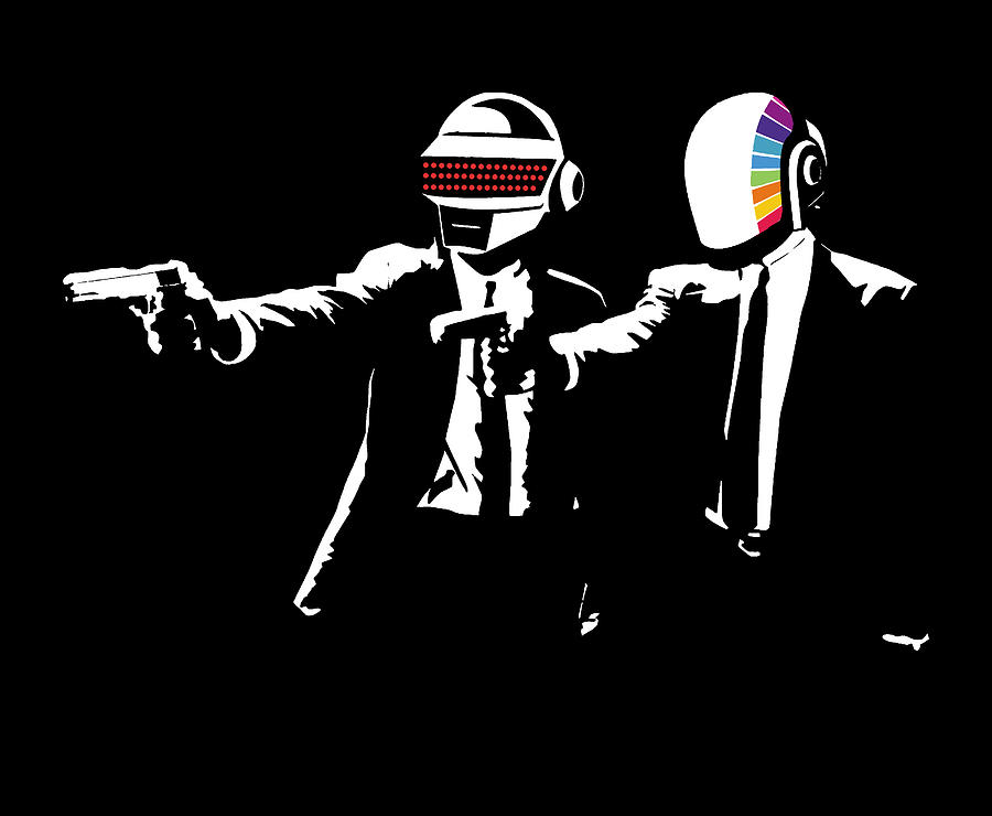 Music Digital Art - Daft Punk Pulp Fiction Parody by Asep Sendowo