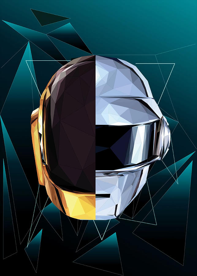 Daftpunk Gold Silver Poster Painting by Daniel Thomas - Fine Art America