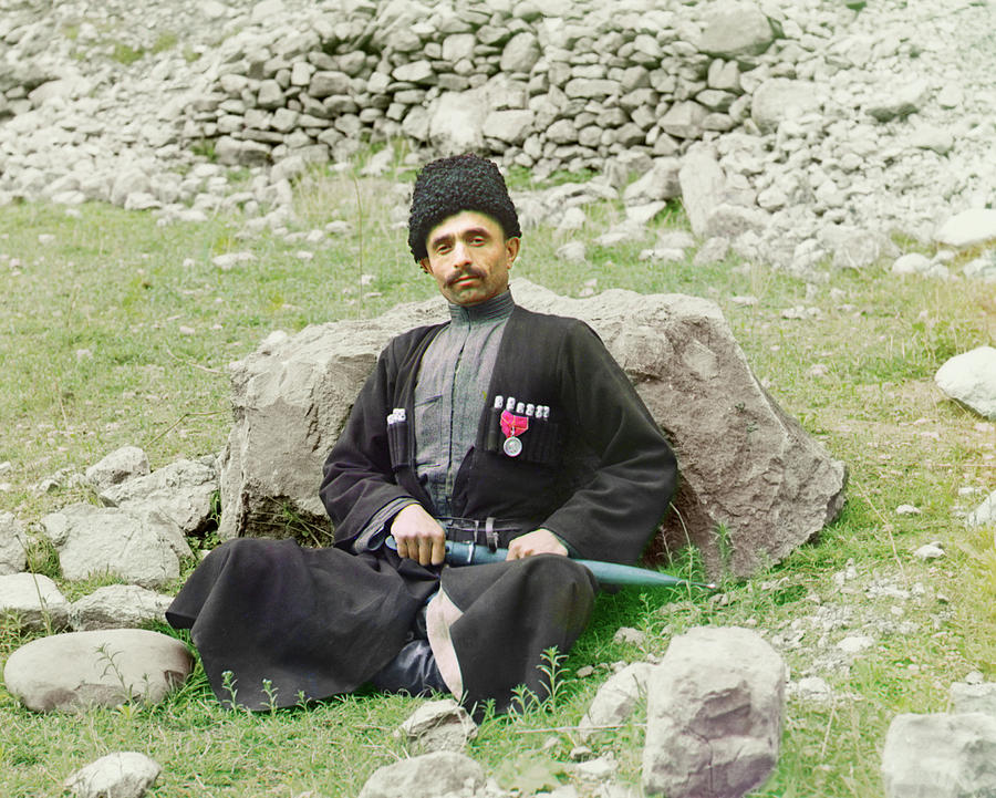 Dagestani Sunni Muslim, 1904 by Sergei Prokudin Gorskii Painting by MotionAge Designs