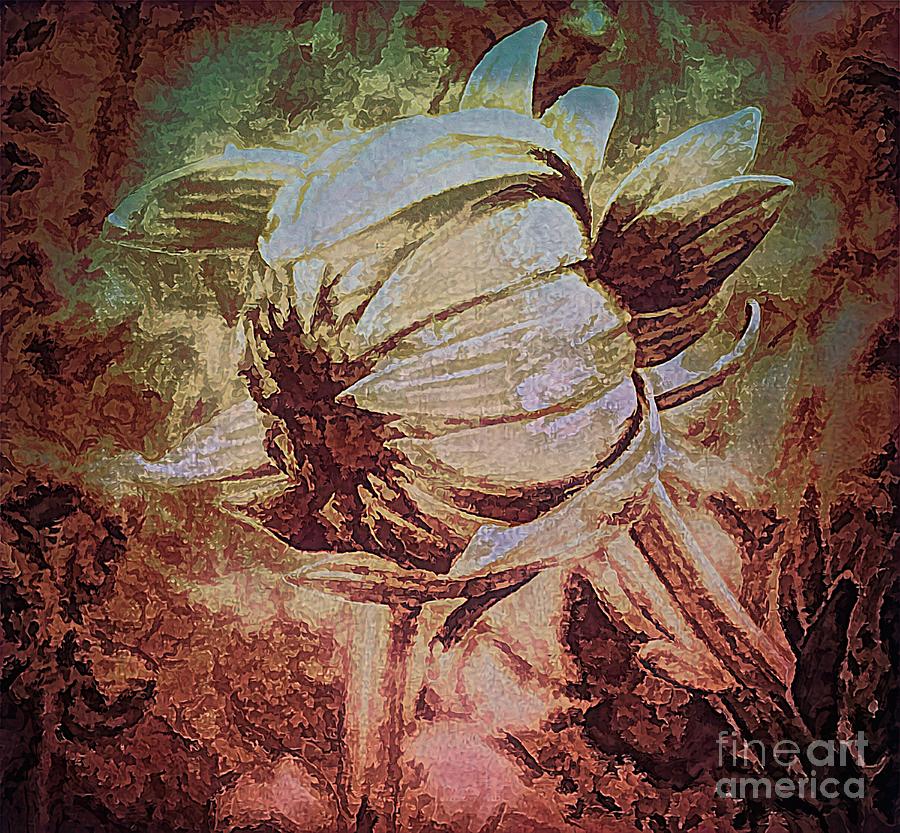 Dahlia Bud in Vintage Gold Photograph by Sea Change Vibes