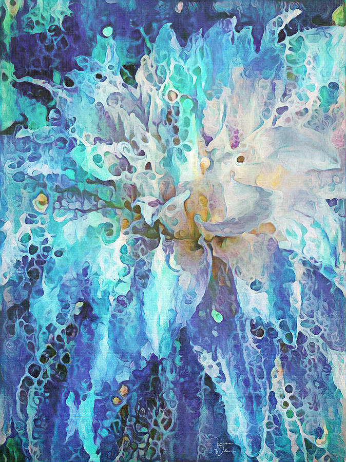 Dahlia in the Rain Digital Art by Teresa Wilson